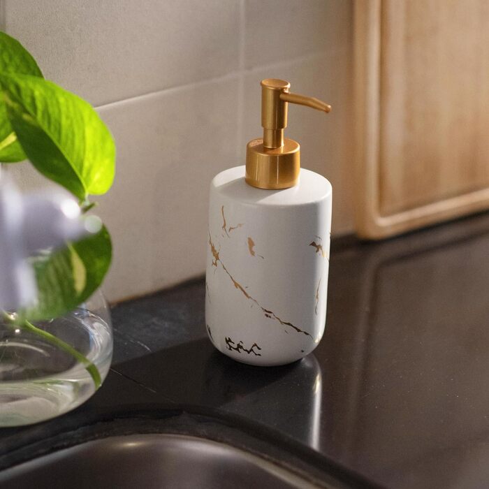 Дозатор для мила JJ PRIME, 400 мл, чорний, кераміка, для кухні та ванної кімнати