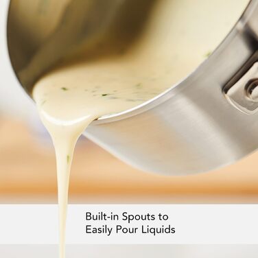 Набір кухонного посуду KitchenAid з нержавіючої сталі, 10 предметів, з поліруванням, включає каструлю 1 кварти