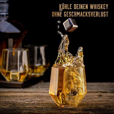 Набір віскі Whiskey Karaffe Set: декантер, 4 склянки, 4 камені для віскі, подарункова коробка, 1000 мл