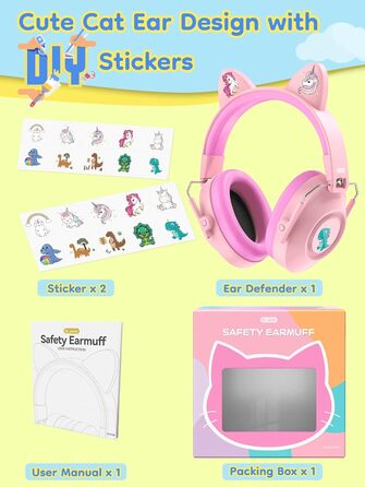 Навушники дитячі шумозаглушні Dr.meter SNR 32dB, рожеві - захист слуху для аутистів, концертів, авіашоу