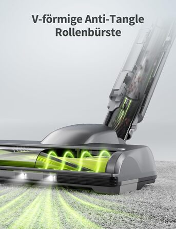 Бездротовий акумуляторний пилосос Kalado 27000Pa, 250W, 45 хв роботи, 1000 мл, для твердих поверхонь, плитки, шерсті тварин, зелений