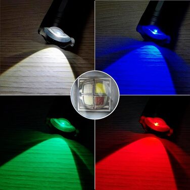 Ліхтарик Alonefire X004 тактичний LED 4 кольори, акумуляторний, водонепроникний, зум, для полювання, туризму, поліції, виживання