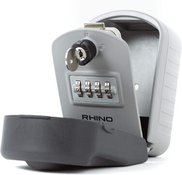 Сейф для ключів Rhino Lock Kombi настінний з кодовим замком та доступом за допомогою ключа - сірий (Pro)