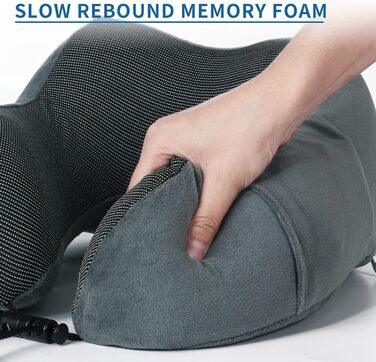 Подушки для шиї SOMLAW 2 шт. Memory Foam, ергономічні, для подорожей, літака, авто, офісу (сірий+рожевий)