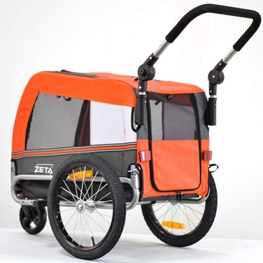 PAPILIOSHOP Причіп для собак та котів – візок для тварин, 3 розміри, стабільний, комфортний, практичний (Помаранчевий)