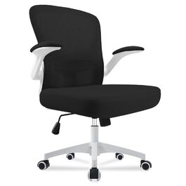 Ергономічне крісло для офісу та робочого столу з підйомними підлокітниками, регульованою підтримкою попереку, регульованою висотою поворотного сидіння та спинкою, що нахиляється до 130°, (Білий)