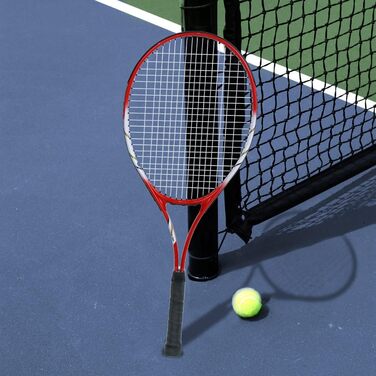 Beginner Tennis Racquet Set for 2 Players - Pre-Strung 27 Inch Adult Racquets with Balls, Overgrips & Carry Bag