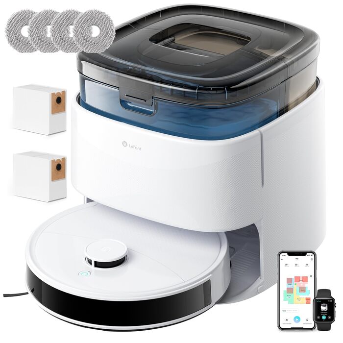 Робот-пилосос LEFANT M3 Gen2 з функцією миття, 12000Pa, автоматичне очищення, LiDAR, розпізнавання килимів, керування через додаток Freemove 3.0 та голосове керування, 8 тижнів бездротової роботи