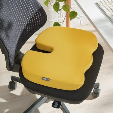 Ортопедична подушка для сидіння Leitz Ergo Cosy, сіра, 52840089 - для офісного крісла, зменшує біль у спині та шиї
