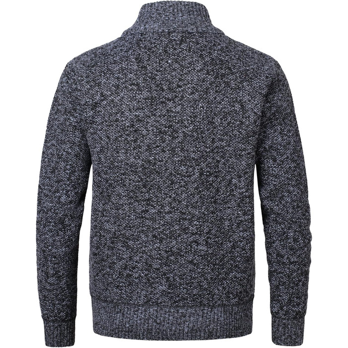 Чоловіча в'язана кофта-кардиган з коміром-стійкою та скандинавським візерунком. Тепла флісова куртка для чоловіків, XXL, темно-сірий