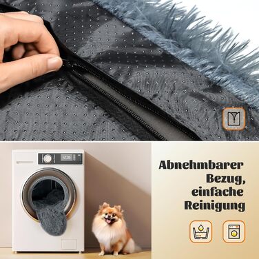 Крісло-лежанка для собак MDDK, 75x50x8 см, сірий, м'яке, миється