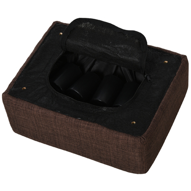 HOMCOM Footstool Ottoman - Holds up to 100 kg, Rectangular Upholstered Footstool for Living Room, Hallway, Brown, 40 x 30 x 24 cm