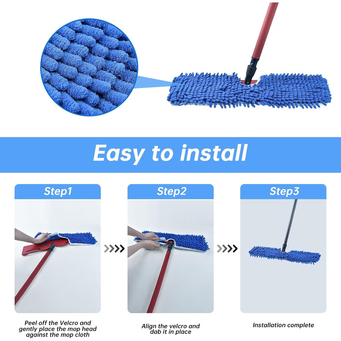 Aiyiried Microfiber Mop Head, compatible with O-Cedar Dual Action Mop, 4 Pack