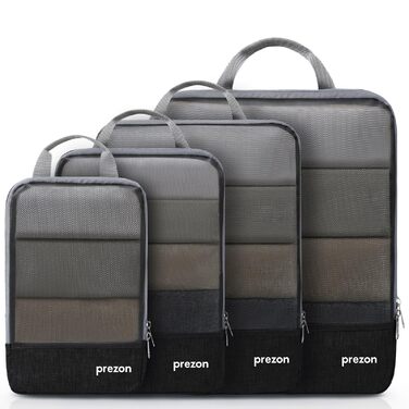 Набір компресійних органайзерів для подорожей (4 шт, чорний)