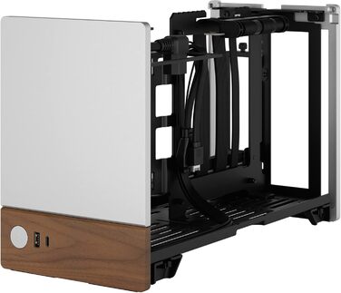 Корпус для ігрового ПК Fractal Design Terra Wood Walnut - mITX, PCIe 4.0, USB Type-C, анодований алюміній (срібло)