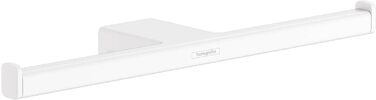 Hansgrohe AddStoris Toilet Paper Holder - Wall Mounted, 2-Roll, Matte White Bathroom Accessory