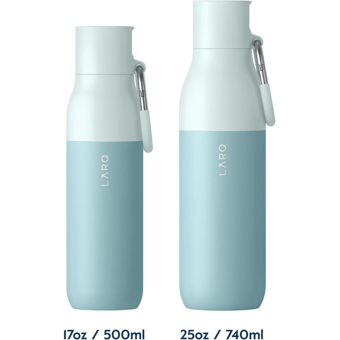 LARQ Bottle Flip Top 500ml - Insulated Stainless Steel Water Bottle with Straw | Reusable Water Bottle for Sports, Gym, and Travel | Keeps Drinks Cold (500 ml, Seaside Mint)