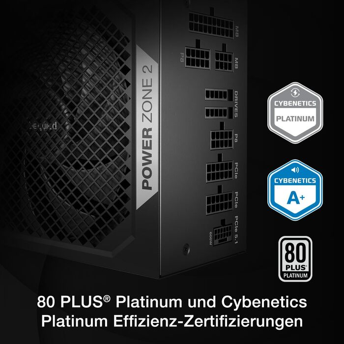 Блок живлення для ПК be quiet! Power Zone 2 1000W, сертифікація 80 Plus та Cybenetics Platinum
