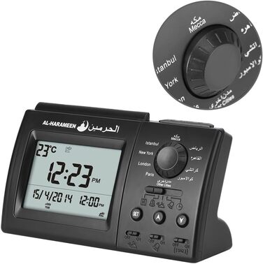 Islamic Azan Alarm Clock, Muslim Table Prayer Clock HA-3006, Digital Muslim Prayer Alarm Athan Islam for Prayer