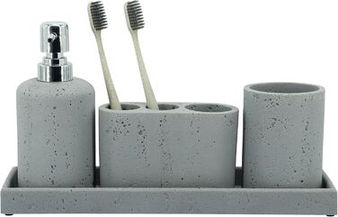 ZCCZ 4-Piece Bathroom Accessory Set, Black, with Soap Dispenser, Toothbrush Holder, Bathroom Tumbler, and Vanity Tray, Decorative Countertop Organizer
