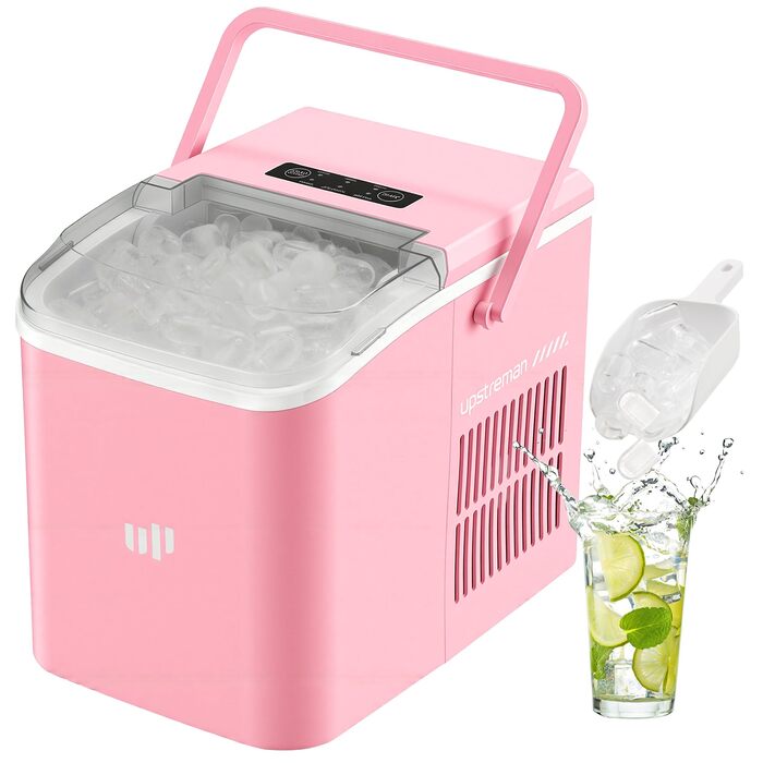 Машина для приготування льоду Upstreman BI12: рожева, автоматична очистка, для дому, кухні, офісу
