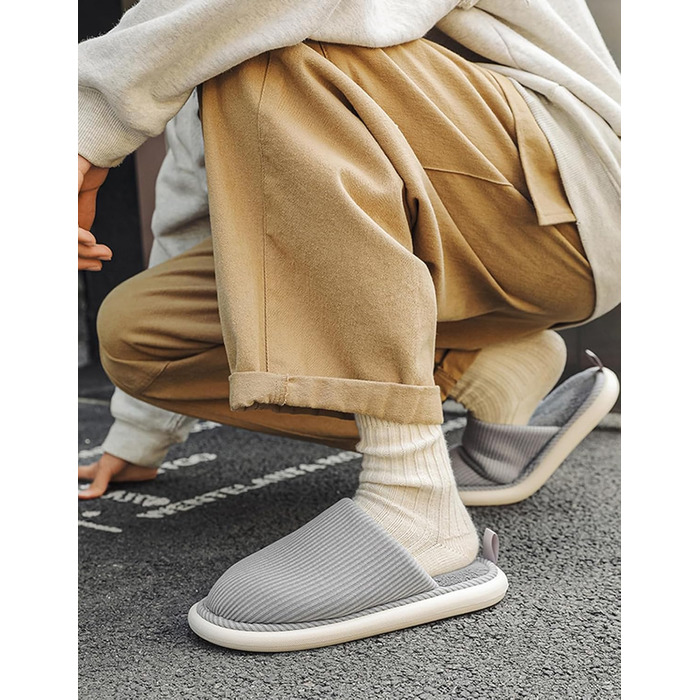 Легкі та безшумні тапочки для дому та вулиці - Hausschuhe Unisex, 36-43 EU, сірий