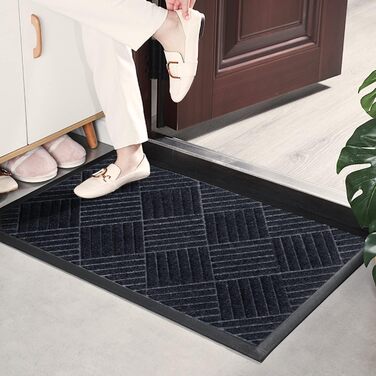 Гумовий килимок Purejoy 60x90 см для дому та вулиці. Нековзкий, миючий, для входу, сірий.