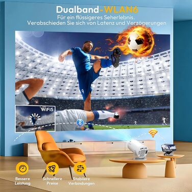 Портативний проєктор Xgody Gimbal 3 New: 12000 Люмен, Android 11.0, WiFi 6, Bluetooth, Auto Keystone, 720P HD (Підтримка 4K 1080P)