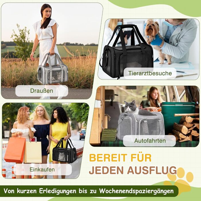 Транслювач для собак та котів ALLSOPETS, складаний, м'який, сірий, для подорожей, походів, кемпінгу