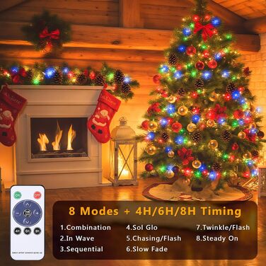 LED гірлянда на батарейках/USB, 10м, 100 LED, тепле біле світло, з таймером, вологостійка, для декору на Різдво, весілля, вечірки, балкона, саду