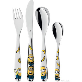 Набір дитячого посуду Minions WMF Cromargan® 4 шт. з нержавіючої сталі, від 3 років, без гравіювання, придатний для миття в посудомийній машині