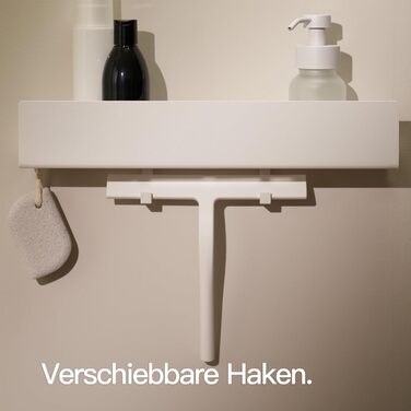 Designfabrik Hamburg Shower Shelf without Drilling | Bathroom Organizer | Shower Shelf without Drilling | Bathroom Shelf | Hanging Shelf | Wall Shelf | Adhesive Shower Basket | Shower Shelf White 42 cm