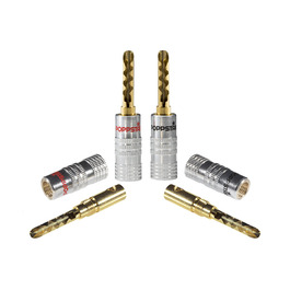 Набір поглиблених бананових роз'ємів POPPSTAR 24 шт. (до 6мм², 24К позолочені контакти, 12 червоних та 12 чорних)