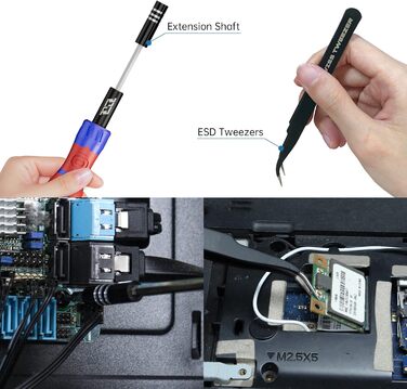JAKEMY Мініатюрний електричний набір викруток E21-B з регулюванням крутного моменту, акумуляторний, для дрібної механіки, з LED-підсвічуванням, USB-C зарядка для ПК, ноутбука, окулярів, годинників, камери