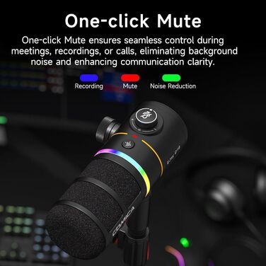 Мікрофон Comica EJoy D10 Pro: динамічний, USB-C/XLR, RGB, 48kHz/24bit