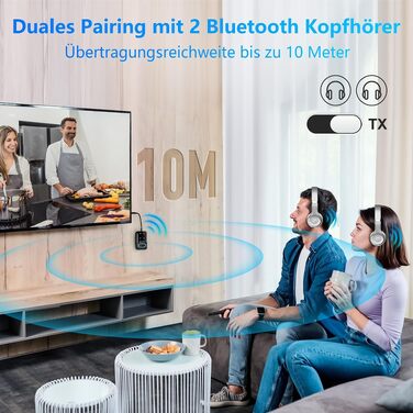 Bluetooth 5.3 адаптер-трансмітер SONRU 2 в 1, приймач та передавач AUX 3.5мм для навушників, телевізора, авто та літака, глибокий чорний