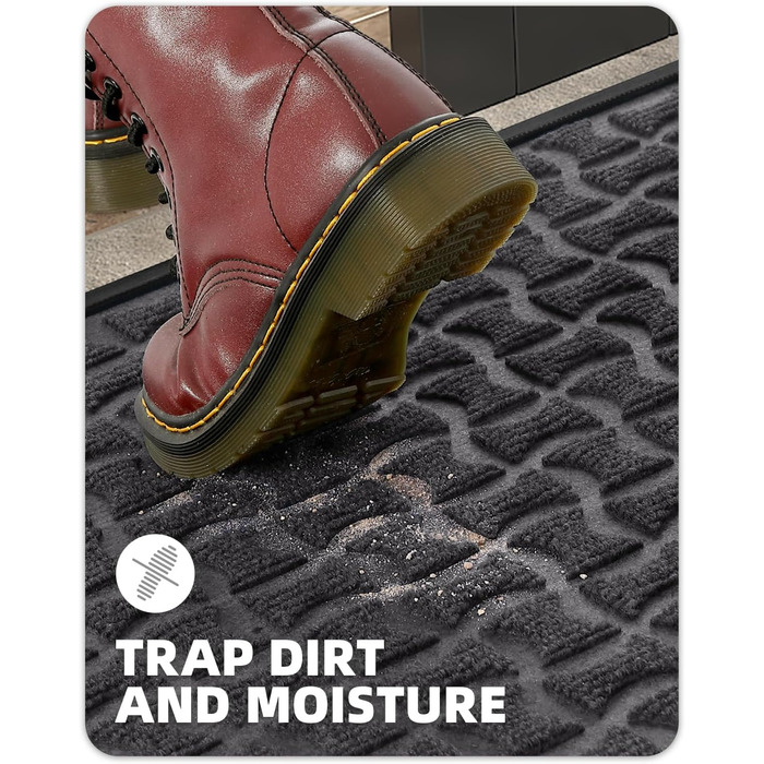 Нековзна килимок для дому та вулиці 61x92 см (сірий), для входу, коридору, зовнішнього простору, легко миється