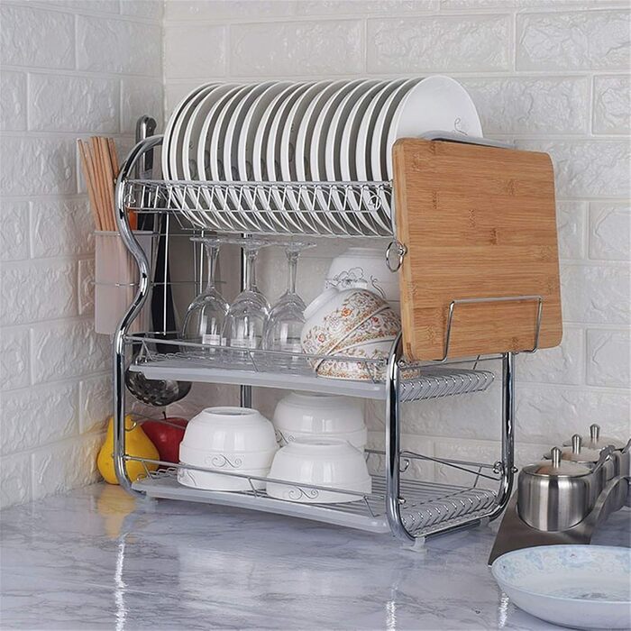 Підставка для посуду на 3 яруси, сушилка для посуду Kitchen Craft, для тарілок та столових приборів