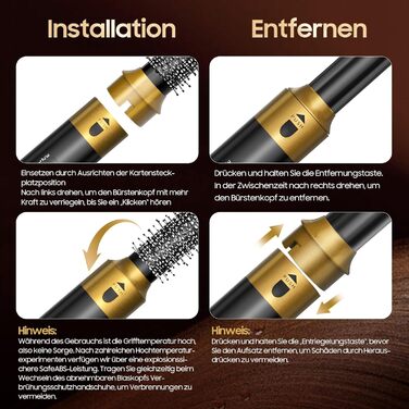 Набір для укладки волосся Airstyler 5 в 1: фен-щітка, термощітка, плойка, для створення об'єму, локонів, випрямлення, чорний