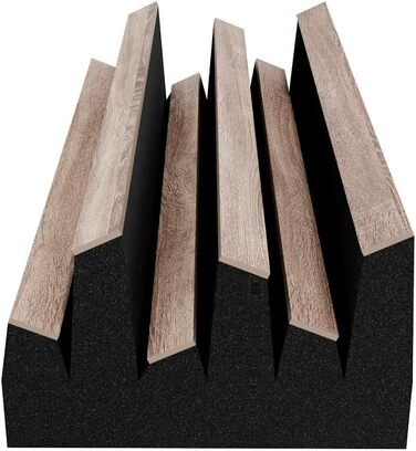 Набір акустичних диффузорів Arto-HALF 2D (2 шт), 50 x 50 см, для звукопоглинання та шумоізоляції стін, колір Sonoma