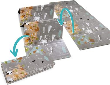 Paco Home Play Mat, Crawling Mat, Baby/Kids Mat, Foldable, Reversible, Animal Motif, Size: 180x200 cm, Color: Multicolor 3, 180 x 200 cm (Rectangular), Multicolor 3