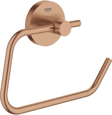 GROHE Essentials Toilet Paper Holder - Adhesive, No Drilling, Brushed Warm Sunset Finish
