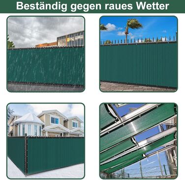 BeGrit Privacy Screen Panel 2m x 5m Fence Screen Weatherproof Garden Fence Windbreak 90% Shade HDPE Sun Protection Tennis Screen Shade Net UV-resistant Tear-resistant with Holes Cable Ties Green