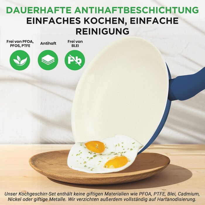 Набір кухонного посуду NutriChef 54 елементи – сковороди, каструлі, аксесуари, з ножами, формами для випічки – для Induktion, газу та електро – здорове та знежирене приготування їжі