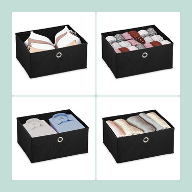 Relaxdays Chest of Drawers with Wood-Look and Fabric Drawers