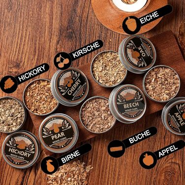 Набір для копчення віскі з факелом: 6 смаків, дерев'яні тріски, 2 склянки, 6 контейнерів для віскі, коктейльний набір для копчення, набір для копчення напоїв, подарунок на день народження для любителів бурбону (без бутану)