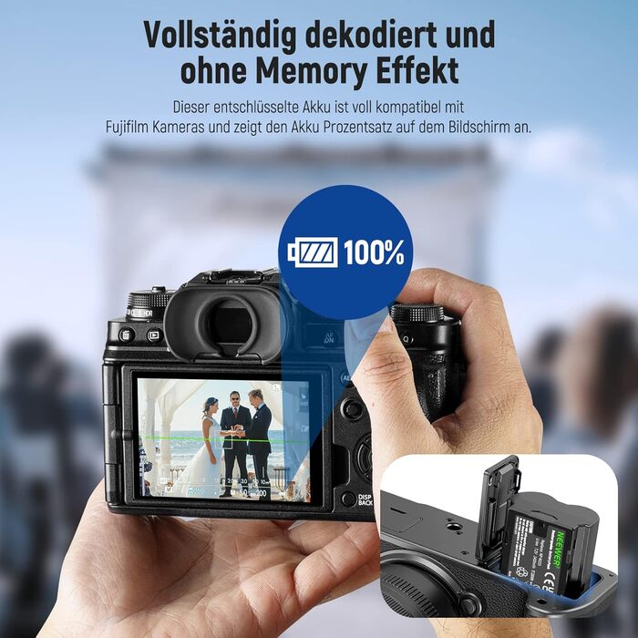 Запасний акумулятор та зарядний пристрій NEEWER для Canon EOS R7, R5, R6, 5D III, IV, 6D II, 7D II, 70D, 80D, 90D (2250mAh, 2 шт., LCD, USB-C)