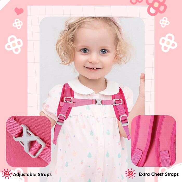 Дитячий рюкзак Cozary Kinder, 5L, водонепроникний, для школи, подорожей та спорту, рожевий