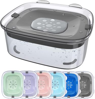 Миска для собак AONKEY, 3 л, без розливання, велика, витокостійка, зменшує потребу у доливанні, захист від бризок, без безладу, без крапель, повільна годівниця для собак, сіра