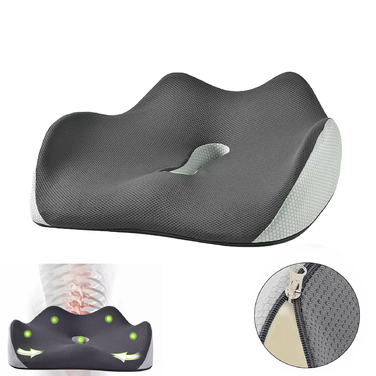 Ортопедична подушка для сидіння з ефектом пам'яті (Memory Foam) — зменшує тиск, для офісу, дому та авто